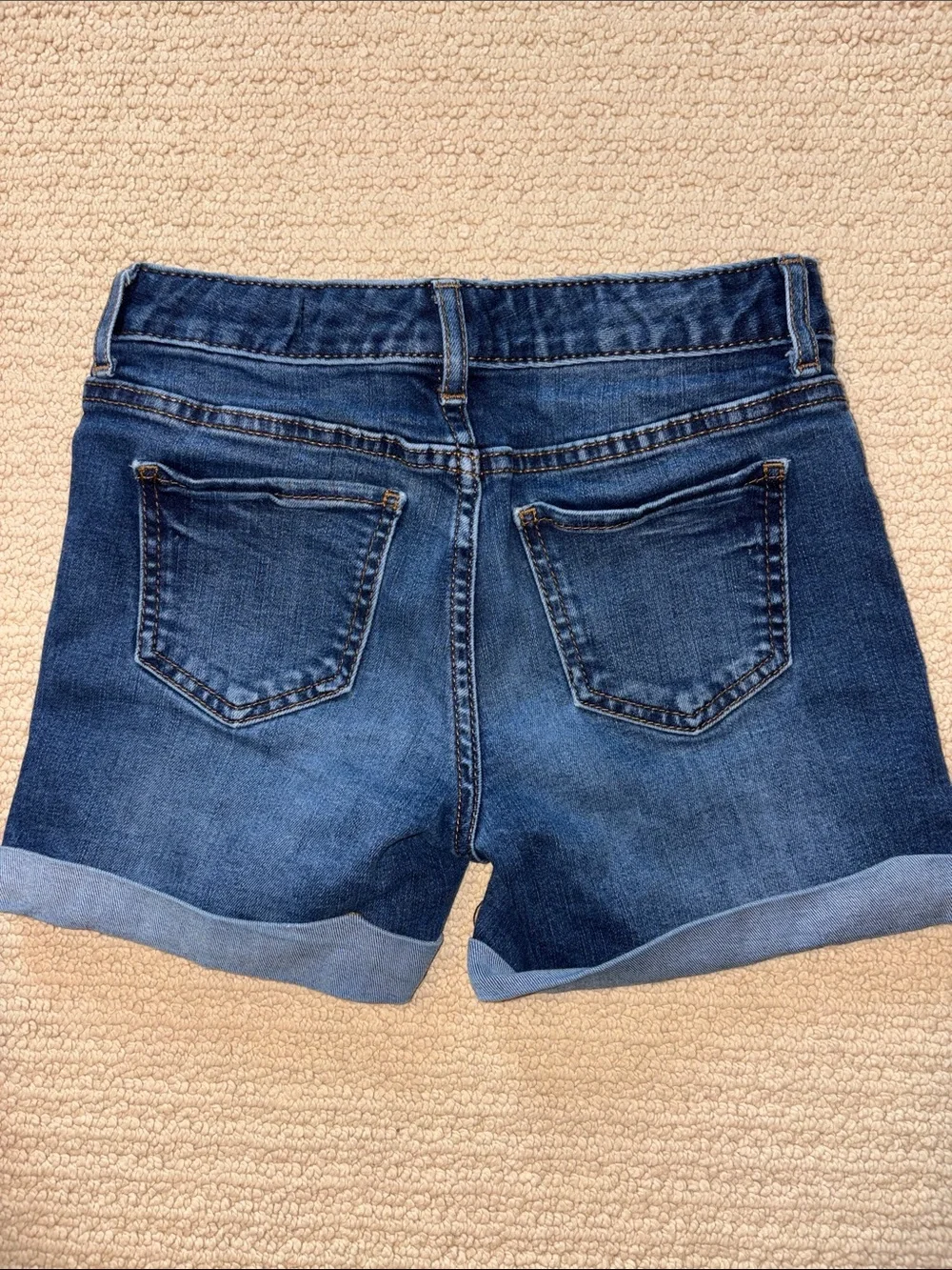 GAP Kids Girls Midi Blue Cuffed Denim Shorts sz 10